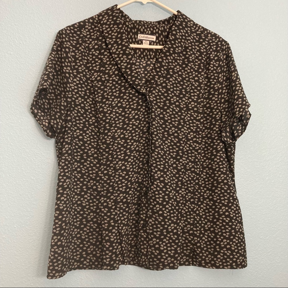 Croft & Barrow Blouse - Black/White - XL